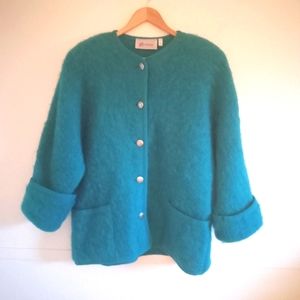PITLOCHRY Of Scotland Boiled Wool Turquoise Jacket